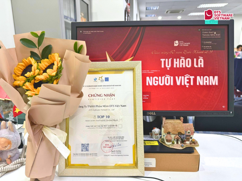 DTS Software Vietnam được VINASA vinh danh TOP 10 Doanh nghiệp cung cấp dịch vụ số toàn cầu năm 2025